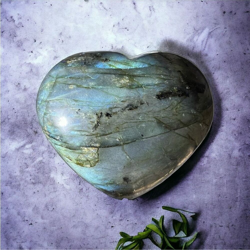 Labradorite Crystal Chunky‎ Heart Carving (Imperfect)